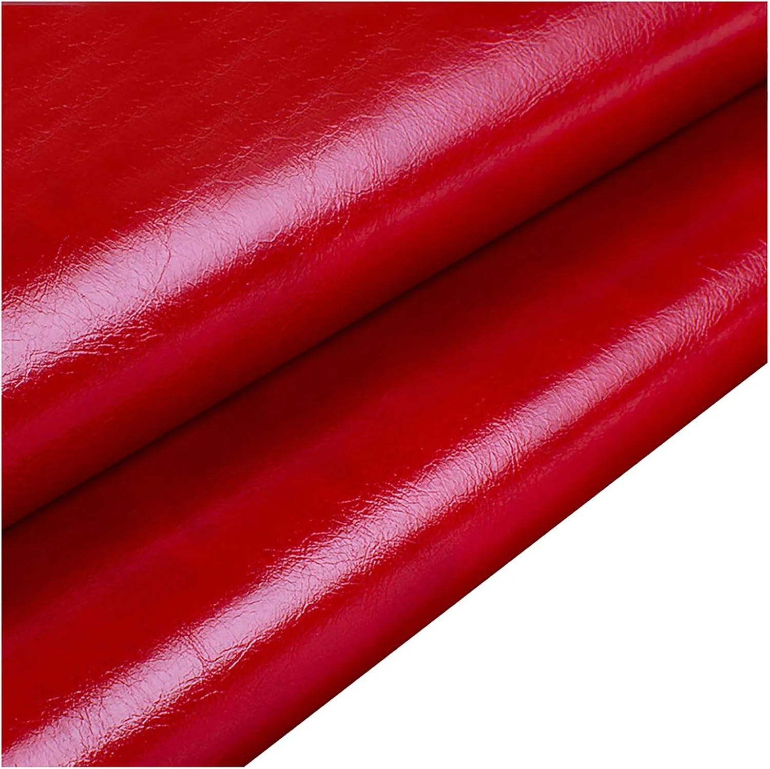Bright Solid Color Oil Wax Faux Leather Fabric Upholstery by Meter, Waterproof Soft Synthetic PU Fabric for Crafts DIY Headboard Chairs Sofa Repair 138x100cm 54''x39''(Color:18 RED)