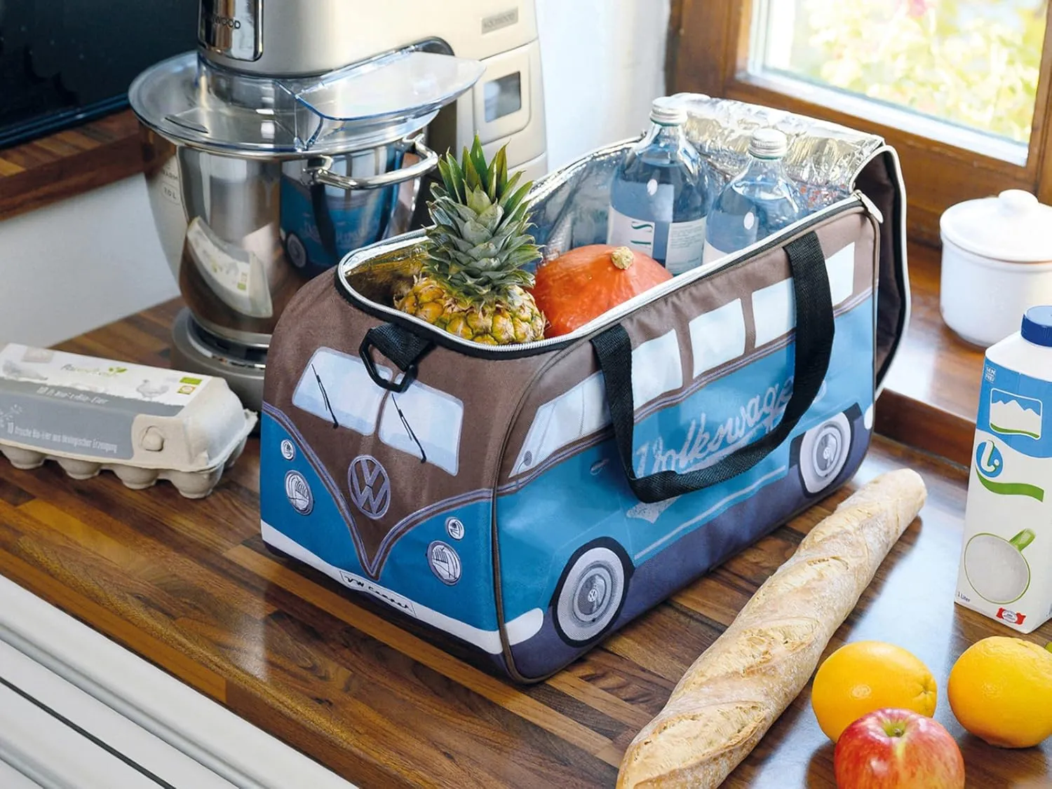 BRISA VW Collection - Volkswagen Insulated Cool-Warm Thermo Picnic Lunch Bag Box for Food in T1 Bus Design (25 Liters/6.6 Gallons)