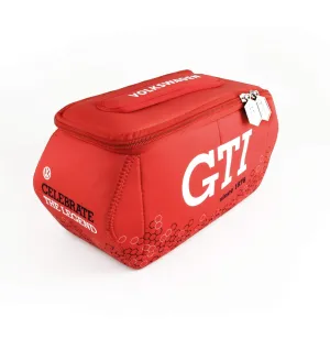 BRISA VW Collection - Volkswagen Neoprene Universal Makeup Cosmetics Toiletry Travel Pharmacy Bag in GTI Design (Hexagon/Red/Large)