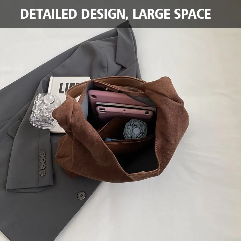 Brown Suede Bags for Women 2024 New Brown Suede Tote Bag for Women Suede Bag Brown Suede Purse Bag