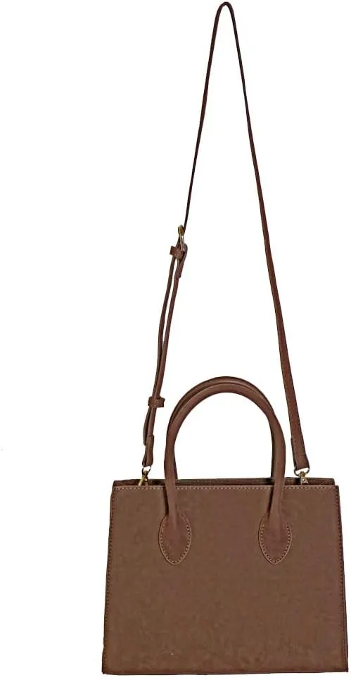 Brown Suede Handbag Top Handle Purses for Women Work Tote Bags