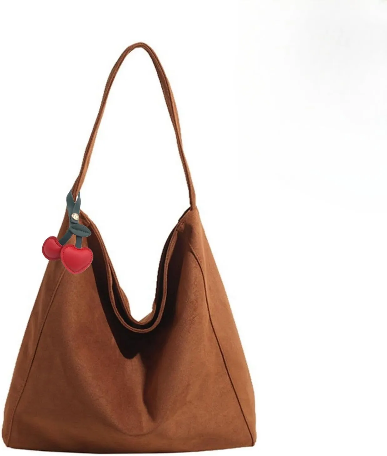 Brown Suede Tote Bag for Women - Retro Shoulder Bag for Office, Everyday, Shopping, Travelling