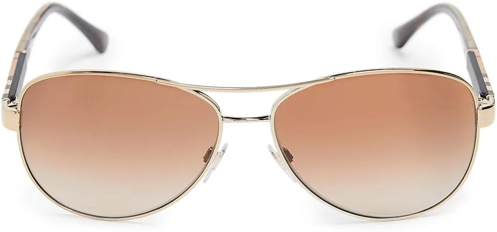 Burberry BE3080 - 114513 Sunglasses LIGHT GOLD W/ BROWN GRADIENT Lens 59mm