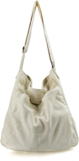 Canvas Crossbody Shoulder Bag Casual Hobo Bag Travel Tote Bag Messenger Bags Cute Large Purse for Women