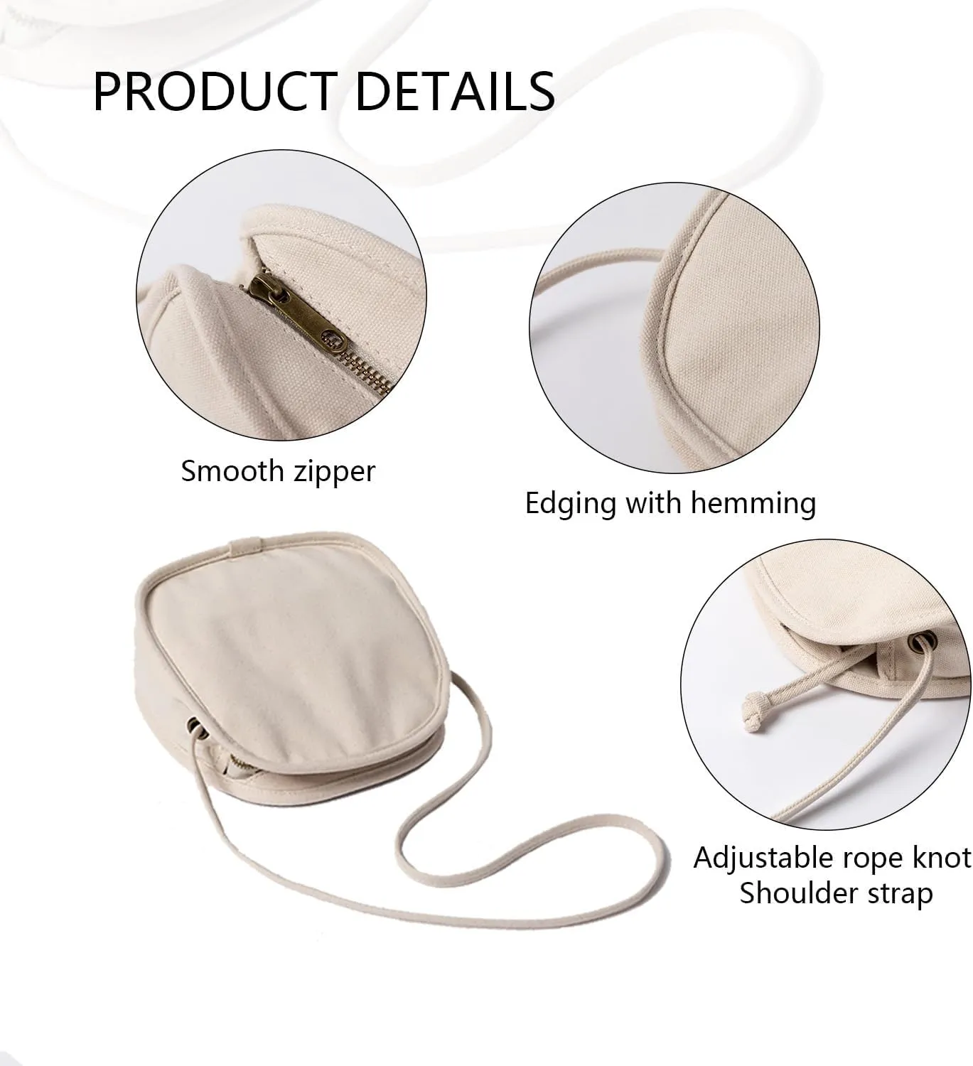 Canvas Small Round Bag—Unique Round Design Women's Crossbody Bags for Fashion and Large Capacity