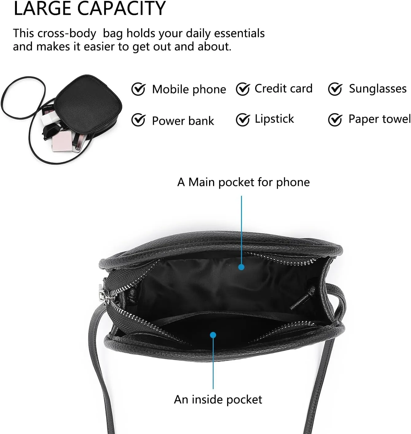 Canvas Small Round Bag—Unique Round Design Women's Crossbody Bags for Fashion and Large Capacity