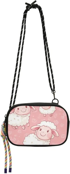 Cartoon Chidish Cute White Sheep Side Bag Crossbody for Mens Waterproof with Credit Card Slots Shoulder Bags For Hiking Traveling bolsos negros para mujeres