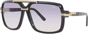 Cazal 8042 001 Sunglasses Men's Black/Gold/Grey Gradient Square Shape 61mm