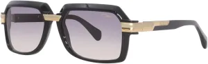 Cazal 8043 001 Sunglasses Men's Black/Gold/Grey Gradient Square Shape 56mm