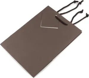 cBox Dark Chocolate Matte Brown Gift Tote Bags (4 3/4" x 2 1/2" x 6 3/4") 10pcs for Gifts, Presents, Party Favors, Retail, Merchandise, Weddings, Birthdays, Events