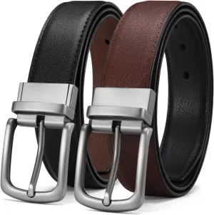 CHAOREN Mens Belt 1 Pack - 1 3/8" Leather Reversible Belts for Men for Dress Pants