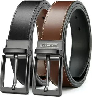CHAOREN Mens Belt 1 Pack - 1 3/8" Leather Reversible Belts for Men for Dress Pants