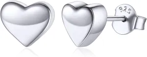 ChicSilver Hypoallergenic 925 Sterling Silver Stud Earrings, Dainty Simple Heart/Star/Moon/Lightning/Sun Earrings for Women (with Gift Box)
