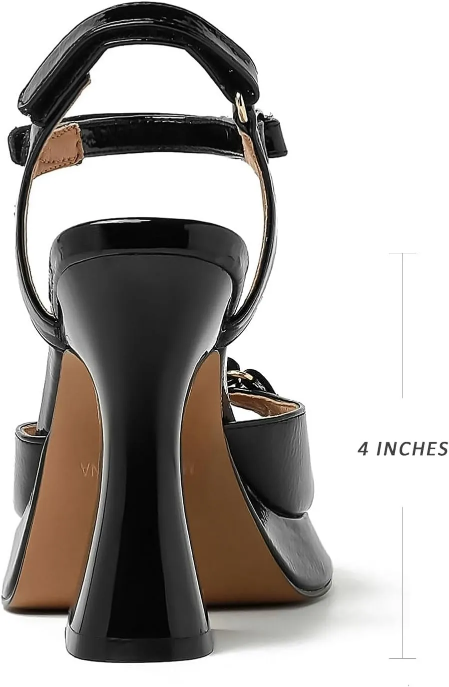 Chunky Platform Heels for Women 4 Inches Heels Sandals for Women Comfy Square Open Toe Block Heeled Sandals Ankle Strap Dress High Heels