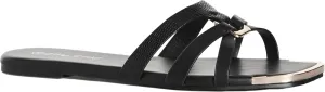 City Chic Women's WIDE FIT Dressy Gold Embellishment Diana Sandal, Black