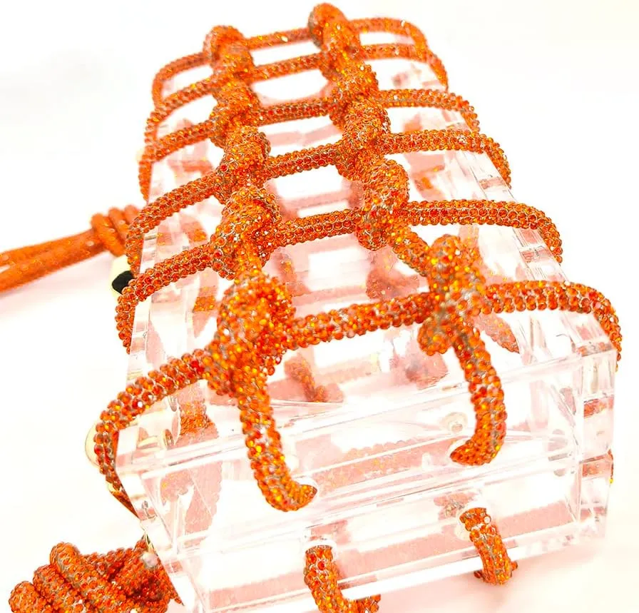 Clear Acrylic Bag Rhinestone Acrylic Clutch Crystal Evening Purses for Women Glitter Handbag for Wedding Cocktail Party Prom