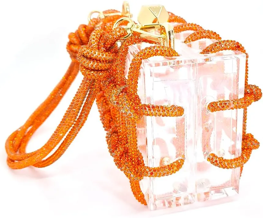 Clear Acrylic Bag Rhinestone Acrylic Clutch Crystal Evening Purses for Women Glitter Handbag for Wedding Cocktail Party Prom