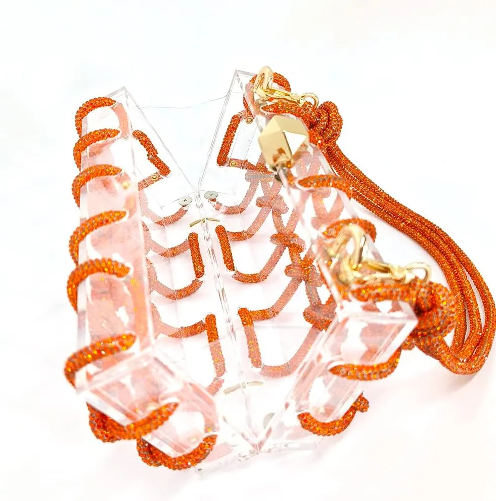 Clear Acrylic Bag Rhinestone Acrylic Clutch Crystal Evening Purses for Women Glitter Handbag for Wedding Cocktail Party Prom