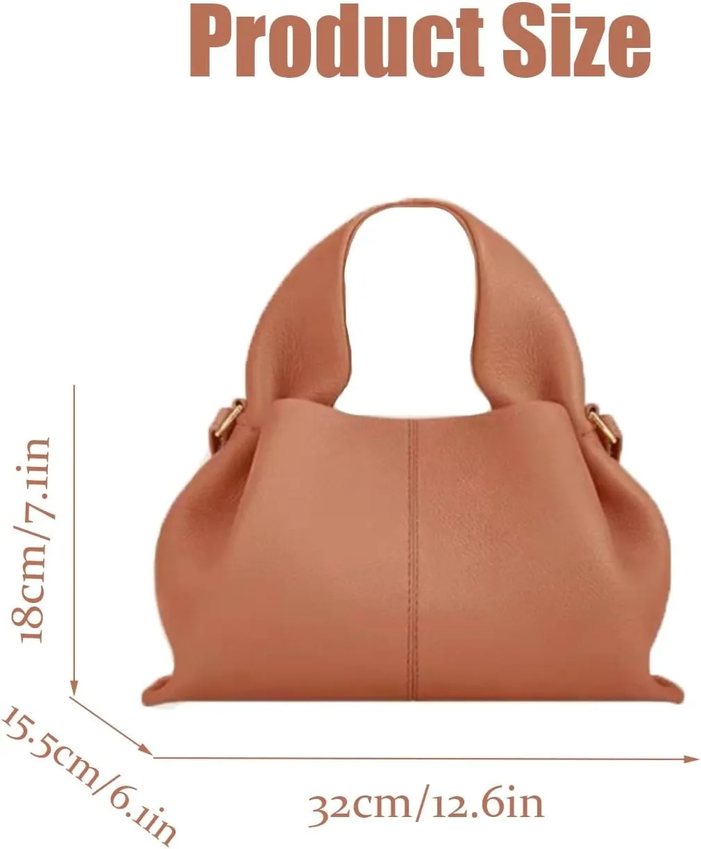 Cloud Silhouette Leather Handbag，Designer Leather Shoulder Bags, Retro Crossbody bag ，Purse Casual Dumpling Hobo Bag