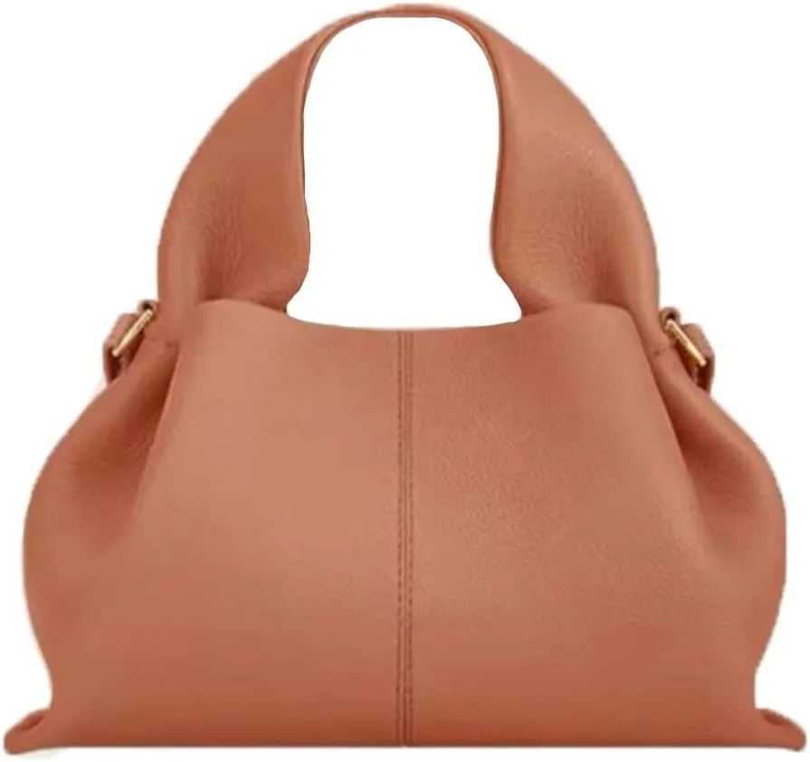 Cloud Silhouette Leather Handbag，Designer Leather Shoulder Bags, Retro Crossbody bag ，Purse Casual Dumpling Hobo Bag
