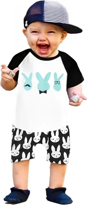 CM C&M WODRO Toddler Baby Boys Pants Sets Infant Bunny Printed Newborn Easter Outfit Spring Fall Winter 0-24M Months