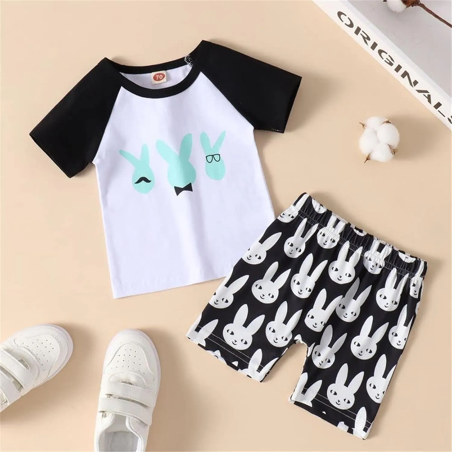 CM C&M WODRO Toddler Baby Boys Pants Sets Infant Bunny Printed Newborn Easter Outfit Spring Fall Winter 0-24M Months