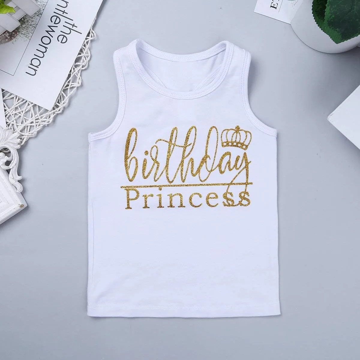 CM C&M WODRO Toddler Kids Baby Girls Birthday Princess Outfits Vest Sleeveless Tank Top Dot Mesh Tutu Skirt Set