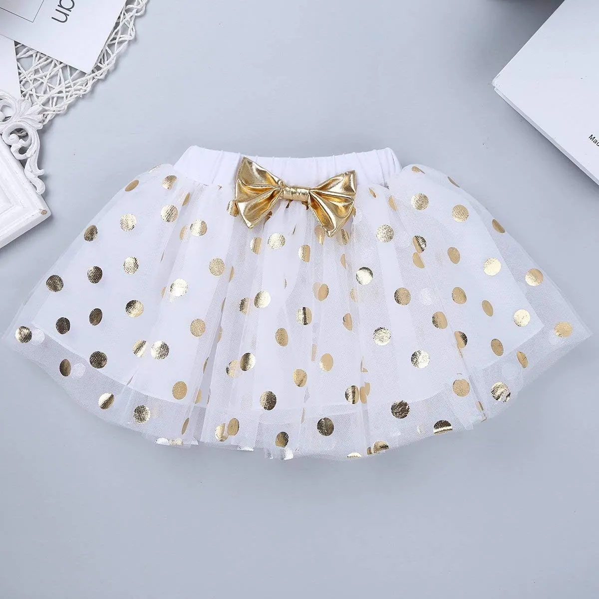 CM C&M WODRO Toddler Kids Baby Girls Birthday Princess Outfits Vest Sleeveless Tank Top Dot Mesh Tutu Skirt Set