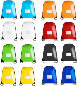 CODOBON Drawstring Bags,Bulk Drawstring Backpack, DIY Gym Sports Cinch Storage Bag, 16 Pcs, 8 Colors