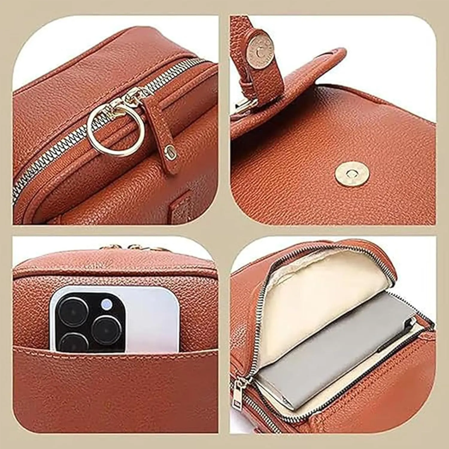 Collaboraten1 Crossbody Leather Bag, Collaborateamtojoyride Urva-shi Collaboration Anti Theft Shoulder Bags Built In Wallet