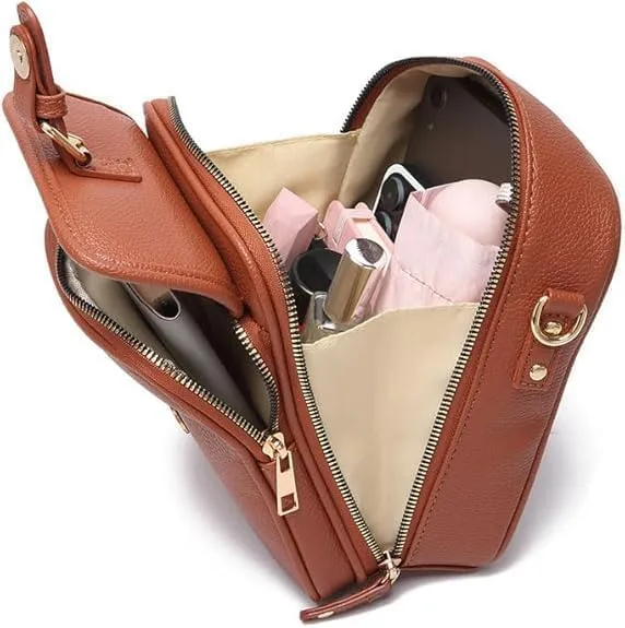 Collaboraten1 Crossbody Leather Bag, Tojoyride Urvashi Crossbody Bag, Vintage Large Capacity Messenger Bags for Women