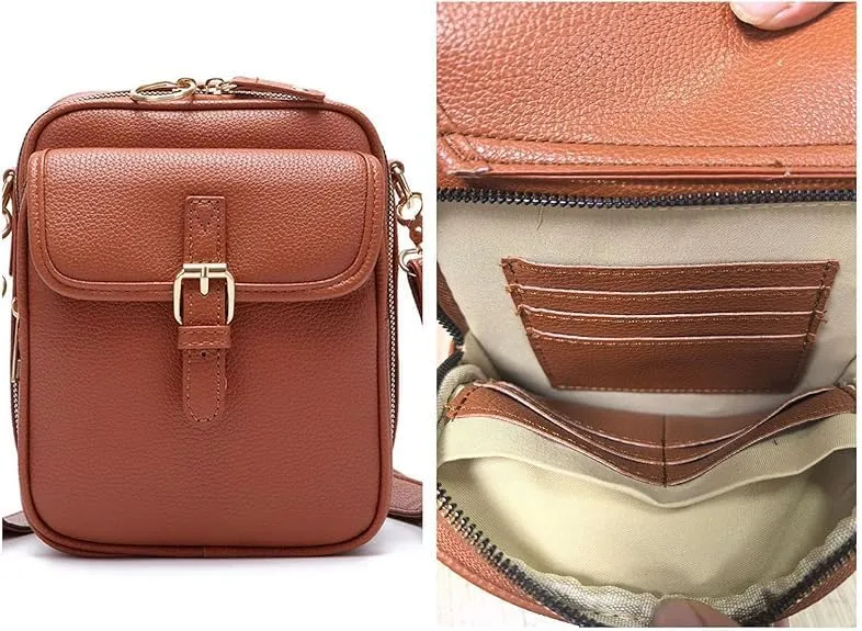 Collaboraten1 Crossbody Leather Bag, Tojoyride Urvashi Crossbody Bag, Vintage Large Capacity Messenger Bags for Women