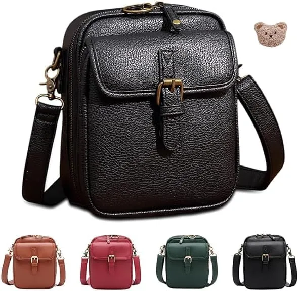Collaboraten1 Crossbody Leather Bag, Tojoyride Urvashi Crossbody Bag, Vintage Large Capacity Messenger Bags for Women