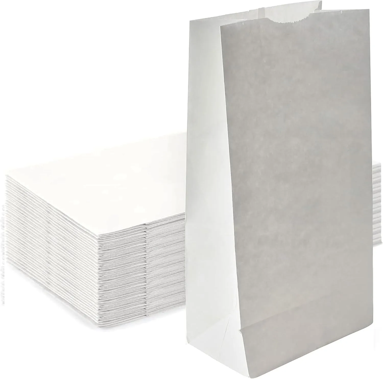 Concession Essentials 4lb White Paper Bags - Pack of 150ct. White Paper Lunch Bags. Great for Holiday Cookie Bags and Arts and Crafts., (CEwhite4lbPaperBag-150CT)