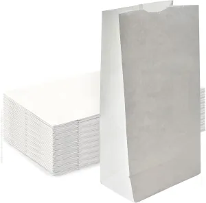 Concession Essentials 4lb White Paper Bags - Pack of 150ct. White Paper Lunch Bags. Great for Holiday Cookie Bags and Arts and Crafts., (CEwhite4lbPaperBag-150CT)