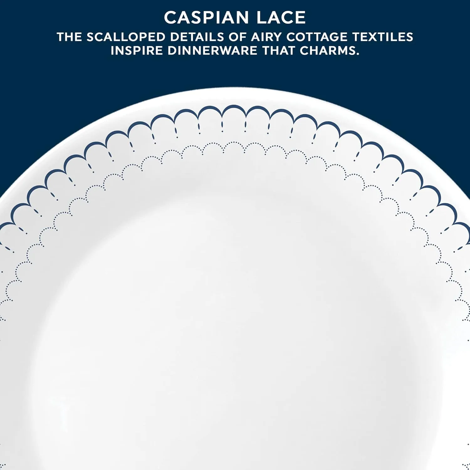 Corelle 6-Piece 10.25" Dinner Plates, Vitrelle Triple Layer Glass, Lightweight, Chip-Resistant, Microwave & Dishwasher Safe Round Plates in Caspian