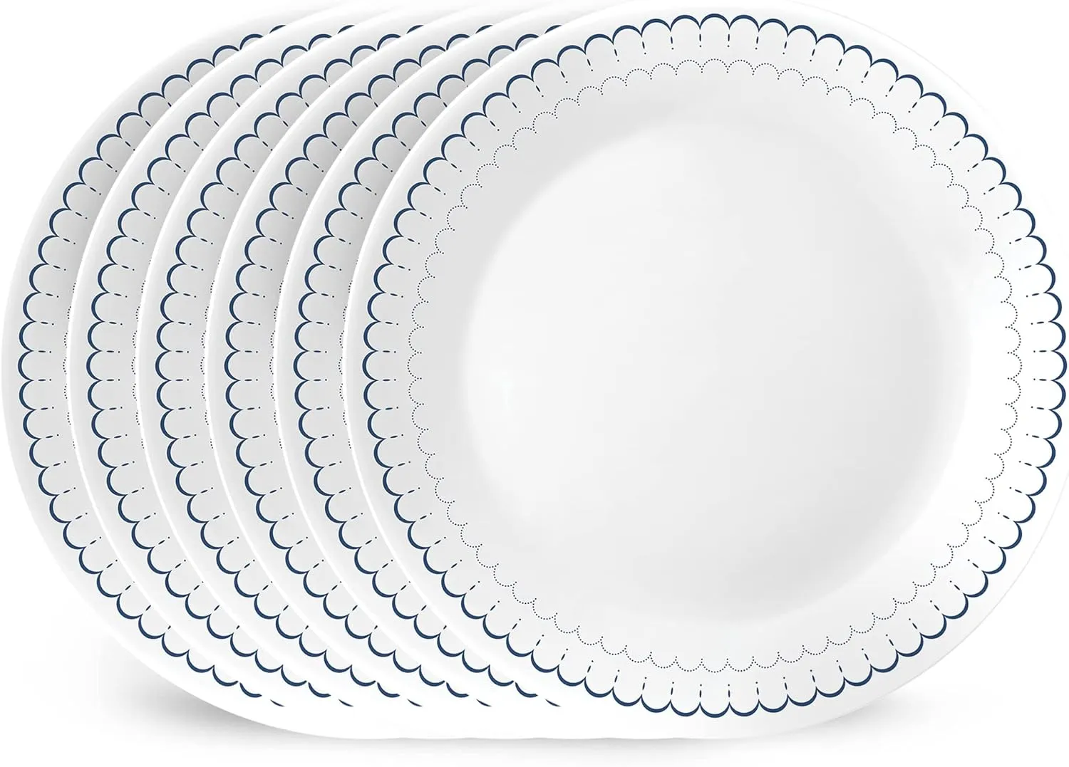 Corelle 6-Piece 10.25" Dinner Plates, Vitrelle Triple Layer Glass, Lightweight, Chip-Resistant, Microwave & Dishwasher Safe Round Plates in Caspian