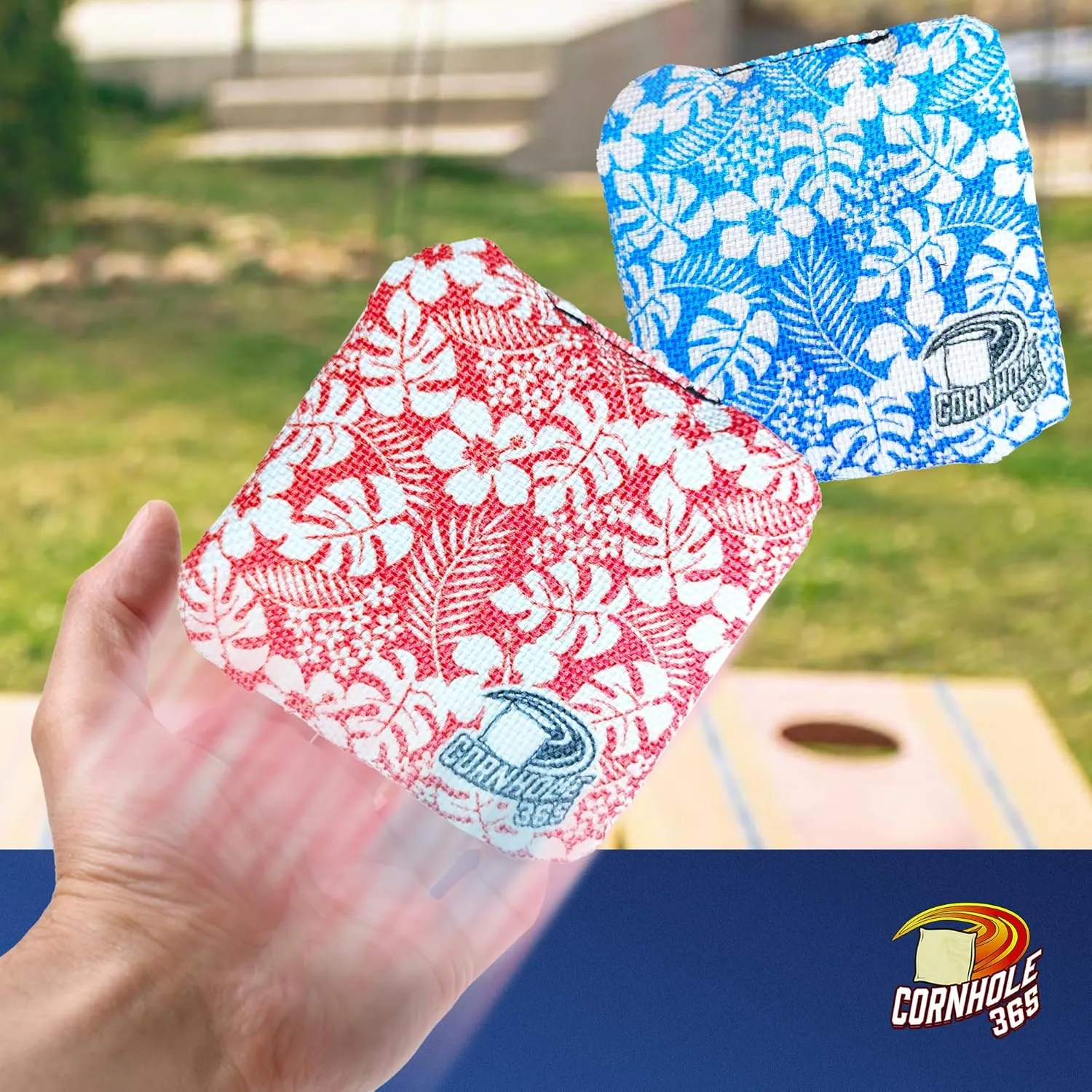 Cornhole365 - Stick & Slide - Professional Corn Hole Bag - Heavy-Duty Double-Stitched Polyester Fabric & Resin Filling for All-Weather - Versatile Regulation Size Cornhole Bean Bags - Set of 8