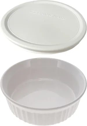 Corningware 24oz/708 ml Round French White Casserole Dish & F-24 24oz French White Lid