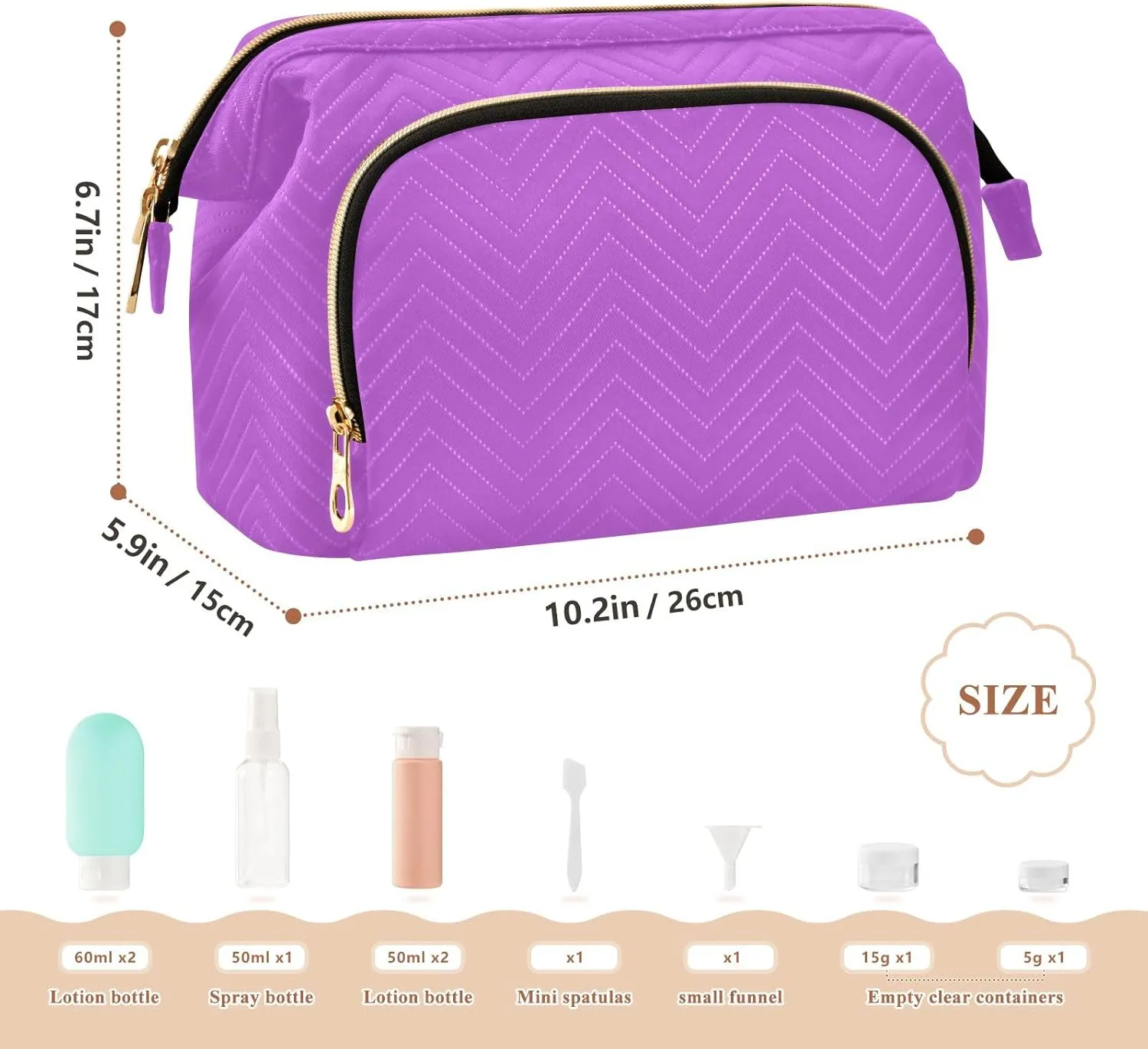 Cosmetic Bags Medium Orchid Wide-open Cosmetic Travel Bags Travel Cosmetic Bag Organizer Bag for Makeup