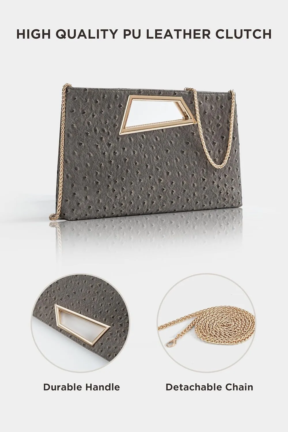 Coucoland Clutch Purse for Women - Evening Bags PU Leather Glitter Fashion Purse Handbag for Wedding Party Daily