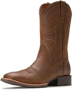 Cowboy Boots - Mens Sport Wide Square Toe Western Boot,Oil/Slip Resistant,Durable Fashionable Classic Pull on 10 Inch Leather Wellington Boots