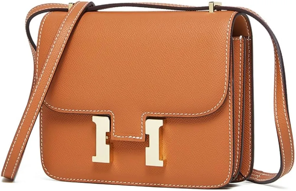 Cowhide Small Square Bag, One-shoulder Crossbody Bag