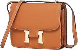 Cowhide Small Square Bag, One-shoulder Crossbody Bag