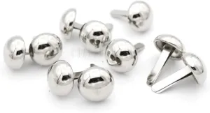 CRAFTMEMORE Round Brads Purse Feet Handbag Nailheads Spike Prong Studs 15MM 18MM 20MM 22MM 50 PCS (20 mm (≈13/16"), Silver)
