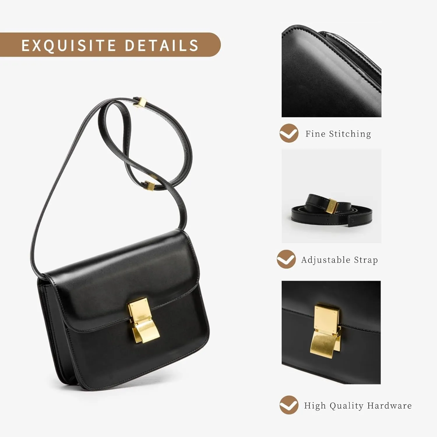 Crossbody Bag for Women PU Leather Square Purse Trendy Small Shoulder Bag Cute Ladies Cross Body Handbags 2024