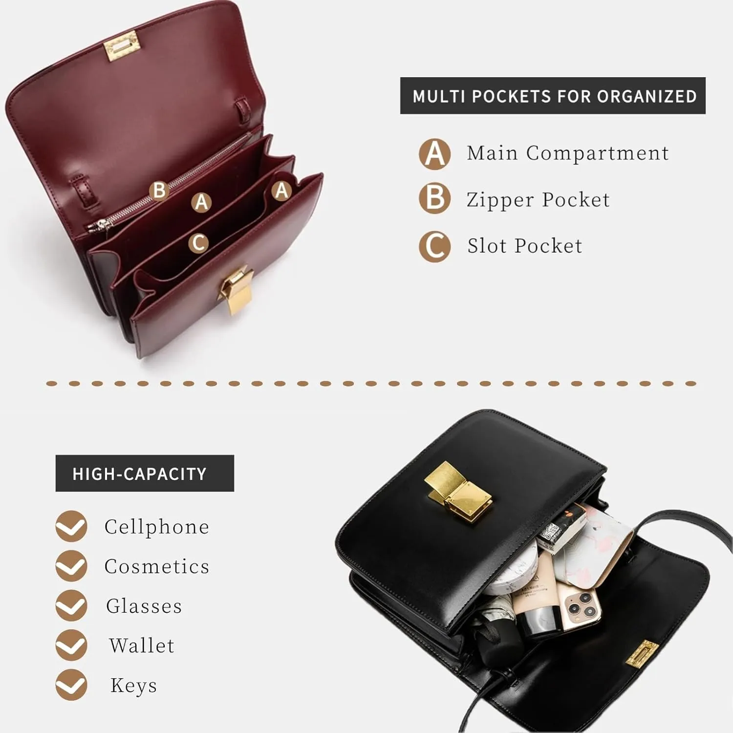 Crossbody Bag for Women PU Leather Square Purse Trendy Small Shoulder Bag Cute Ladies Cross Body Handbags 2024