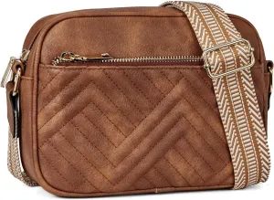 Crossbody bag, stylish women's shoulder bag, small square bag jacquard strap