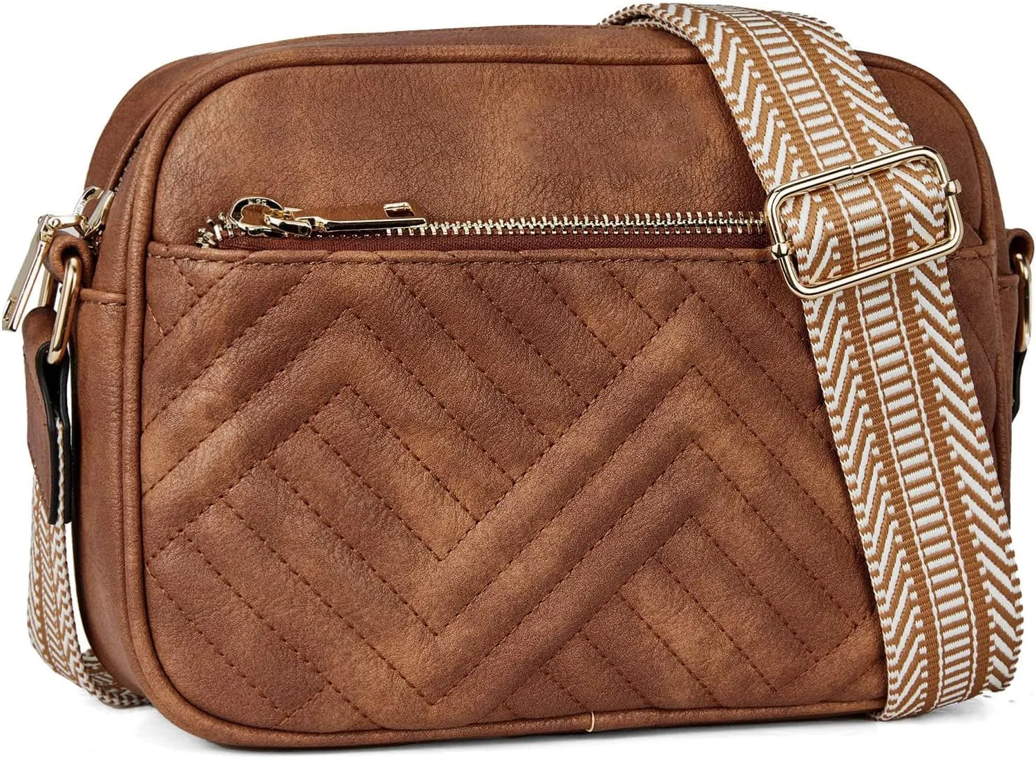 Crossbody bag, stylish women's shoulder bag, small square bag jacquard strap