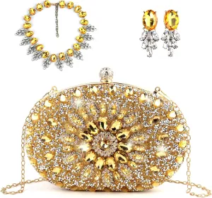Crystal Clutch Purse Jeweled Purses Rhinestone Clutch for Women Bling Glitter Diamond Bag Purse Evening Bag For Party